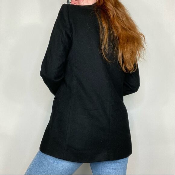 Vintage 90s Size 6 Wool & Cashmere Classic Black Blazer Jacket/Coat - Picture 8 of 11